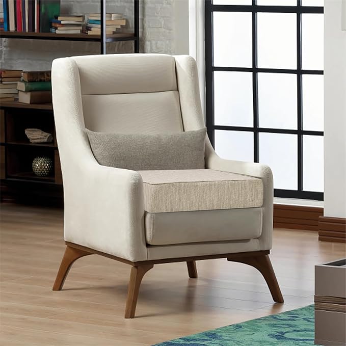 baibu Extra Large 20"x20"x5" Dual-Layer Memory Foam Chair Seat Cushion for Recliner, Couch, Armchair with Textured Washable Cover, Non-Slip Base for Tailbone Pain & Pressure Relief, Beige