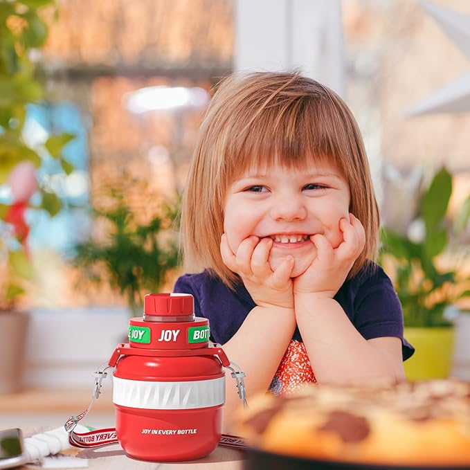 Stainless-Steel Water Bottle: Kids Water Bottle,Leakproof Lid, Perfect Sip, Double Insulated, Eco-Friendly, Dishwasher Safe & Stylish Strap, Gifts for Kids (Fire Dragon, 16 oz)