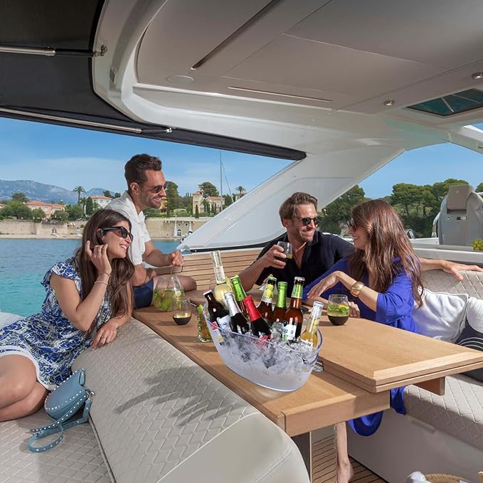 Ice Bucket 3 Pcs Beverage Tubs Ice Buckets for Parties Clear Acrylic Champagne Bucket with Scoops Mimosa Bar Supplies Wave Ice Bucket for Wine Cocktail Beer Bottle(6.5L)