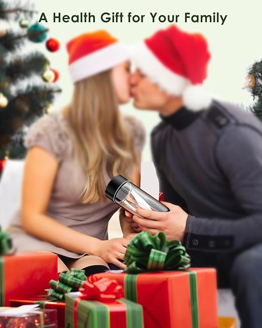 Hydrogen Water Bottle, 3 Min Rapid Hydrogen Water Bottle Generator with SPE PEM Technology, Portable Hydro Water Bottle Suitable for Gym Office Travel Home, Gift for Love Friend Family, Black