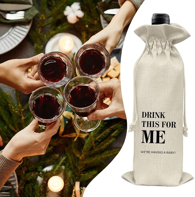 Pregnancy Announcement Wine Bag, Pregnant Reveal Wine Gift Bag, Baby Announcements Gifts for Grandparents Aunt Uncle Friends
