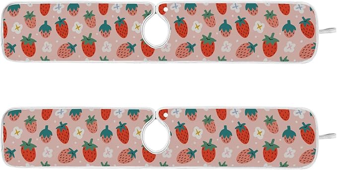 Kitchen Faucet Absorbent Mat,Strawberry Summer Berry Water Splash Guard for Sink, Faucet Drip Catcher Thicken Sponge Microfiber Faucet Water Catcher Mat Sink Absorbent Mat for Kitchen 14x5in 2 Pack