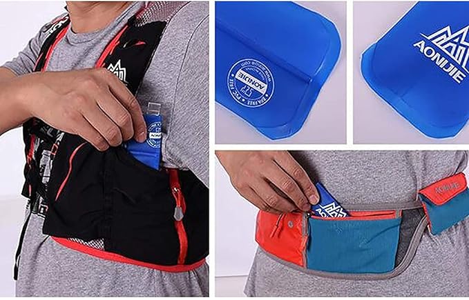 AONIJIE 2Pack of Soft Soft Folding Hydration Bottle Water Collapsible Flask BPA-Free Bottles (250ml without straws), SD52-500