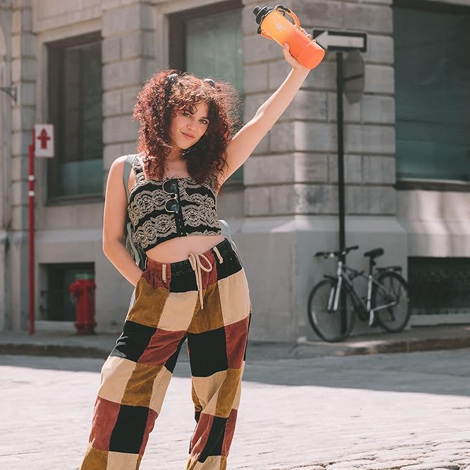 Farsea Insulated Water Bottle With Paracord Handle, Protective Silicone Boot and 2 Lids (Straw Lid & Spout Lid), Stainless Steel Water Bottle Wide Mouth, Double Wall Sweat-Proof BPA-Free, 18 oz