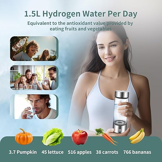 Hydrogen Water Bottle, Premium Hydrogen Water Bottle Generator, Suitable for Home, Travel, Sports and Healthy Gifting