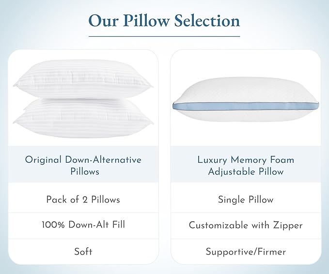 California Design Den 2-Pack Bed Pillows King Size Set of 2 for Sleeping, Cooling Luxury Hotel Pillows, for Back, Stomach or Side Sleepers