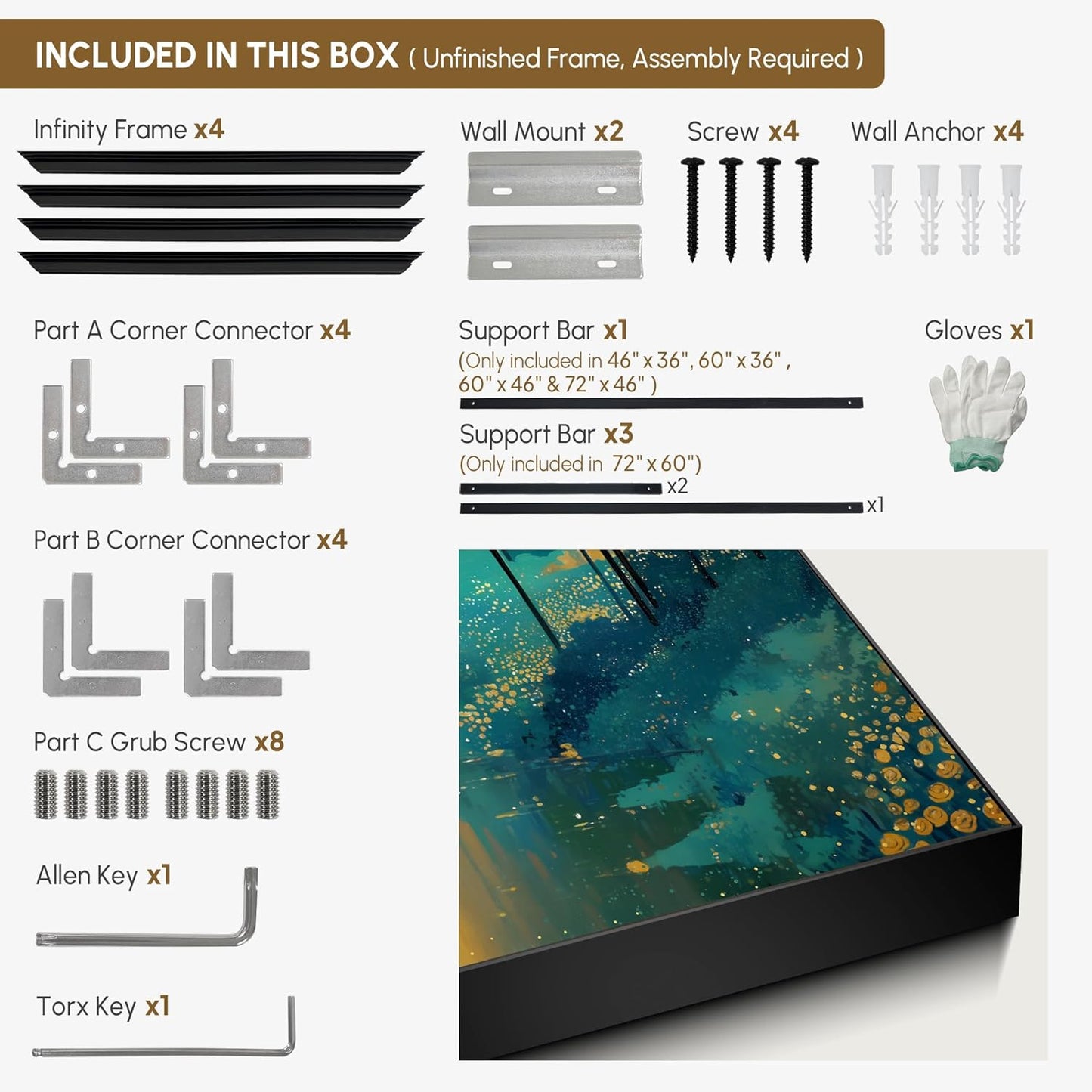 SIGNWIN 30"x60" Extra Large Framed Wall Art Whimsical Fantasy Forest, Vibrant Nature Landscape for Home Living Room Bedroom Decor (Frame Assembly Required)