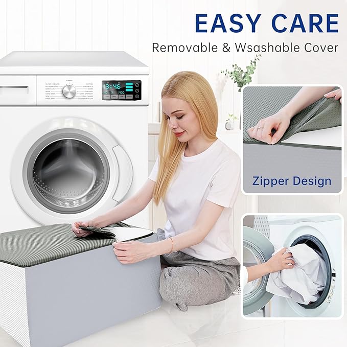 QUINEEHOM Bed Wedge Pillow for Sleeping, 12 Inch Triangle Bed Wedge for Adults, Memory Foam Wedge with Washable Cover, Hypoallergenic 30 Degree Pillow for Acid Reflux, Knee, Snoring, White&Grey