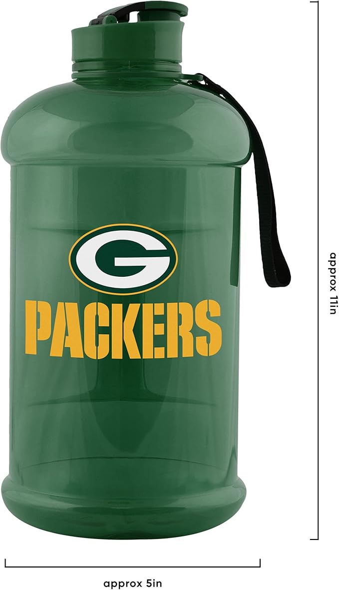 FOCO NFL Team Logo 2L Plastic Clear Large Sports Water Bottle