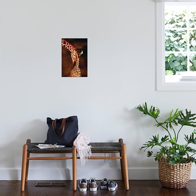 Canvas Wall Art Prints Giraffe and Baby by Lantern Press, Animals Decor, 12" x 18"