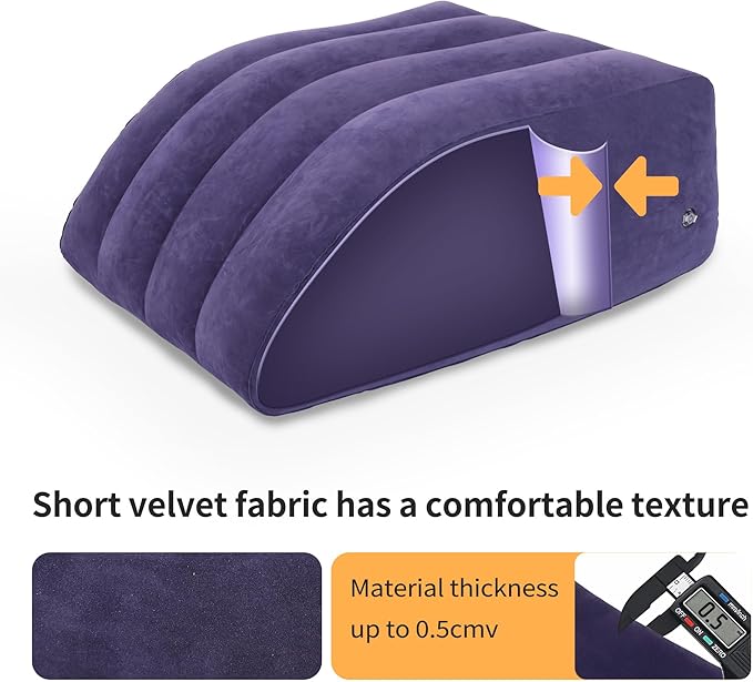 Leg Elevation Pillow, Inflatable Wedge Pillows for Sleeping, Knee Pillow for Legs Relax Muscles and Comfort Reduce Swelling,Injury,Recovery (25.5 x 23.5 x 8.5 inches)