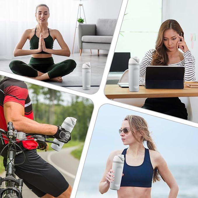 Moukiween Replacement Cap for Owala Freesip Bottle, One Button Water Bottle Top Lid Accessories Compatible with Owala Cup 16oz 24oz 32oz 40oz, BPA-Free, No Water Leakage, White