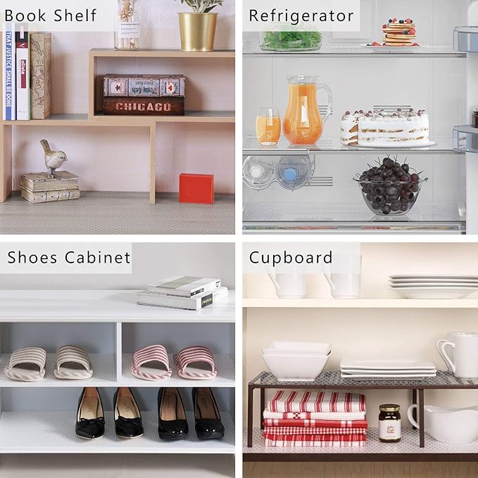 HooTown Shelf Liner Kitchen Cabinet Drawer Mats 23.6 Inch Wide x 78.7 Inch Long, Non Slip EVA Plastic Water Resistant Pad for Bathroom Drawers,Shoe Shelves, Under Sink, Clear