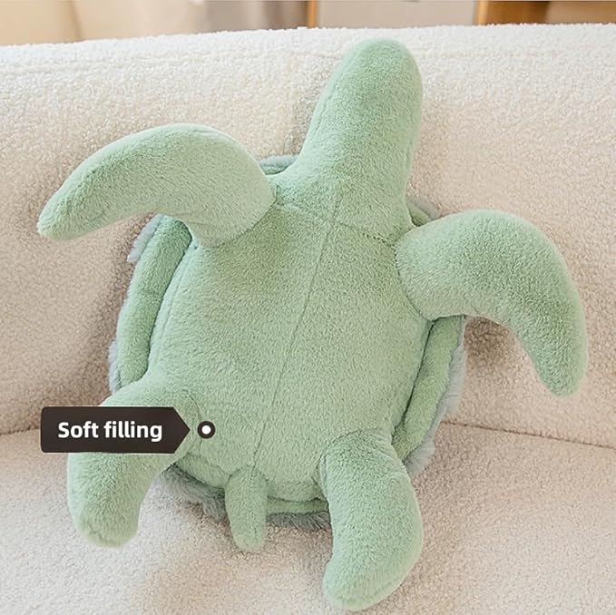 Soft Sea Turtle Plush Toy, Cute Turtle Stuffed Animals, Small Turtle Plush, Tortoise Plushies Pillow Gifts for Kids Adults (Green 11 in)