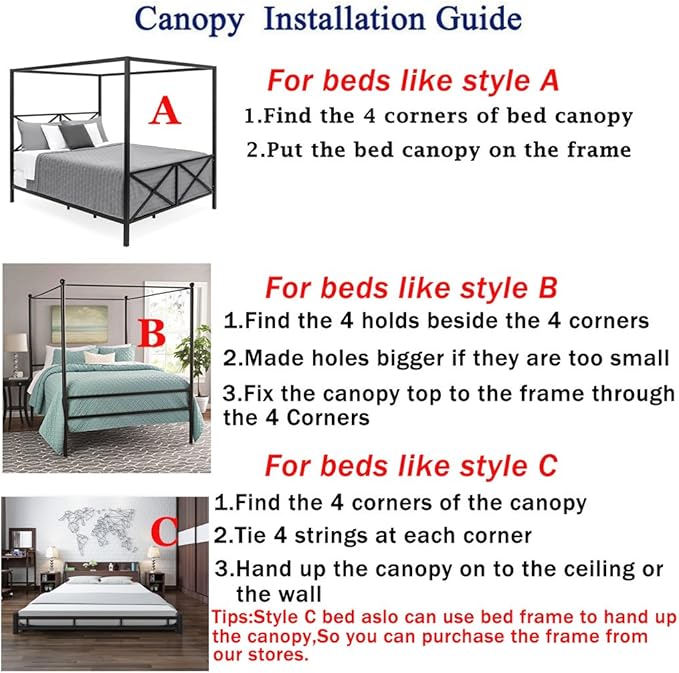 Elegant Princess 4 Corner Post Mosquito Net Romantic for Girls Women Bed Curtain Canopy for Adult Wedding Bedroom Kids Rooms Decoration (Type4-Grey, Full)