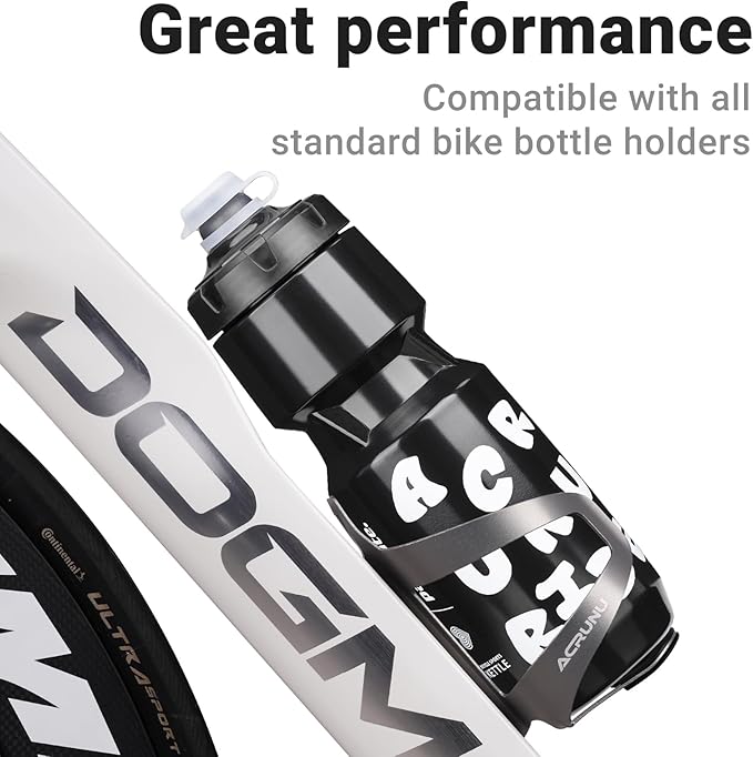 Bike Water Bottle 21oz Bicycle Water Bottle for 5hrs Insulation Sports Squeeze Water Bottle with Leakproof DesignFits Most Bike Cages (Black 26)