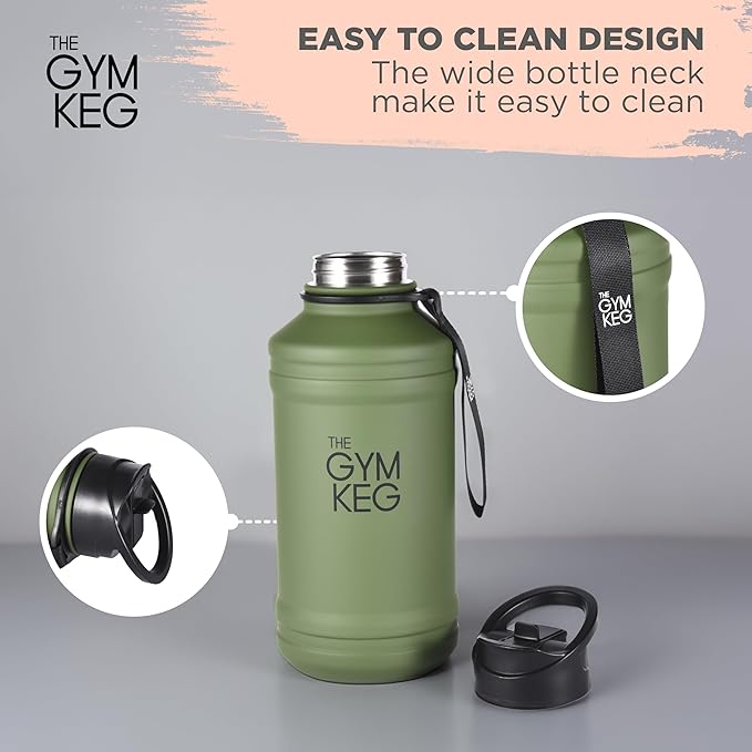 THE GYM KEG Stainless steel water Bottel_ Keg Stainless Steel Bottle - Leak-Proof, Insulated Beverage Container for Hot & Cold Drinks - Durable, Versatile & Kid-Safe - New