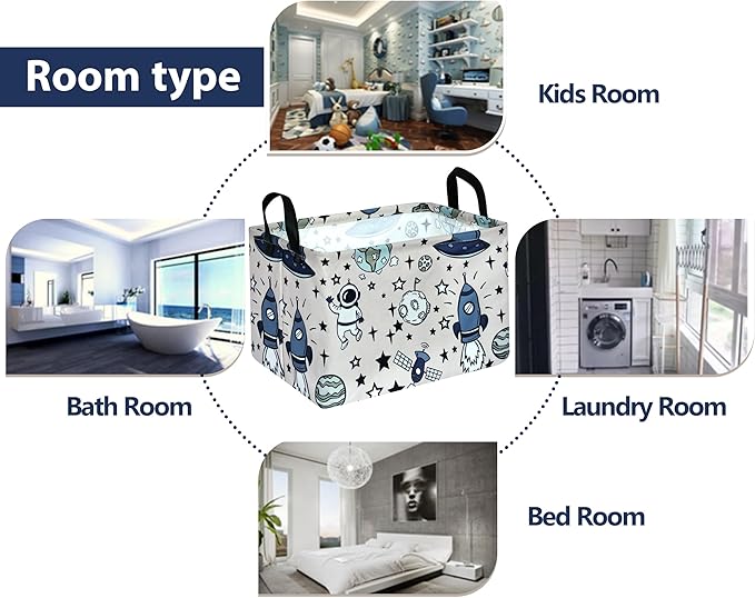 Rec Toy Box Chest Kids Hamper Storage Basket Collapsible Organizer Bin Gift Baskets for Home/Dorm/Kitchen/Pet/Office/Closet/Shelf