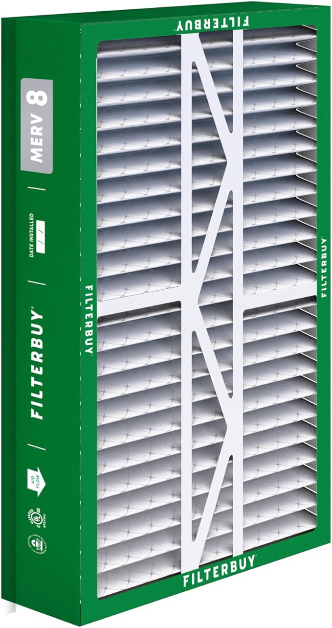 Filterbuy 17.5x27x5 Air Filter MERV 8 Dust Defense (2-Pack), Pleated HVAC AC Furnace Air Filters Replacement for Trane Perfect Fit & American Standard (Actual Size: 17.13 x 26.13 x 4.97 Inches)