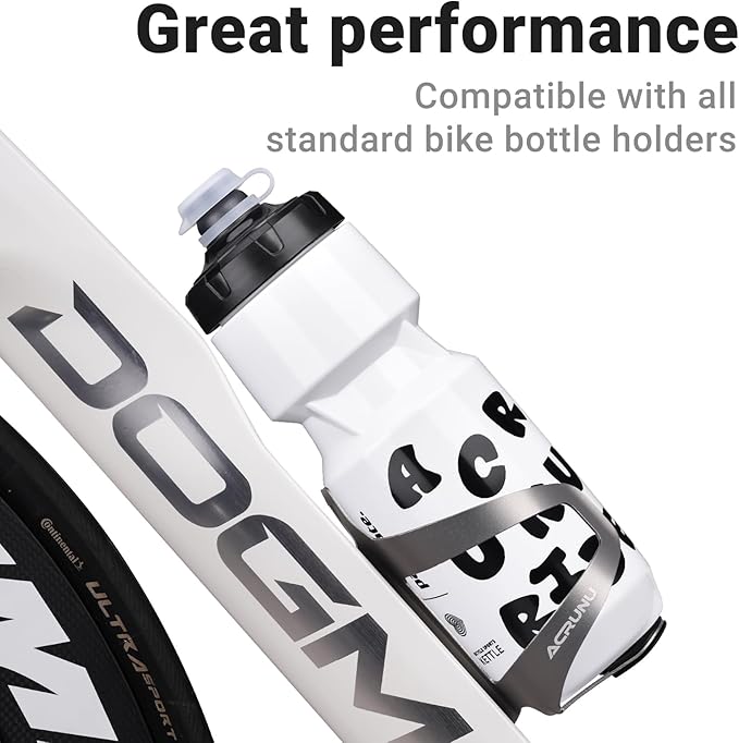Bike Water Bottle 21oz Bicycle Water Bottle for 5hrs Insulation Sports Squeeze Water Bottle with Leakproof DesignFits Most Bike Cages (White 26)