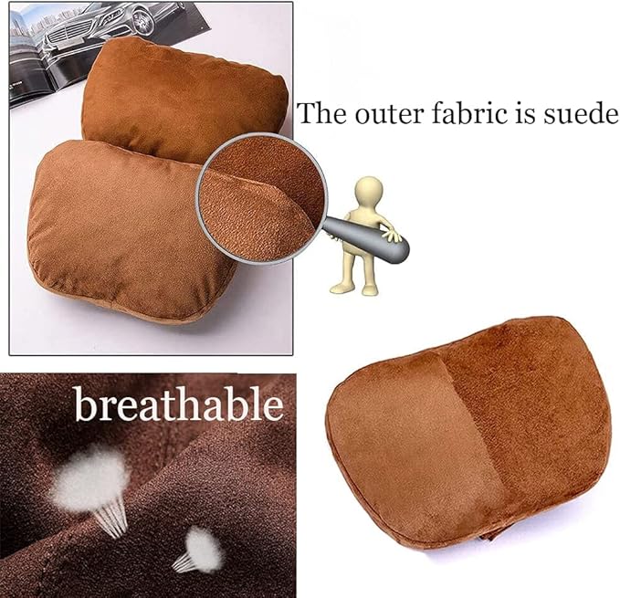 2Pcs Car Neck Pillows for headrests,for Travel Interior Accessories and Suede Support Head Pillows,Balance Neck Pillow Designed to Relieve Neck Pain and Muscle Tension.(White)