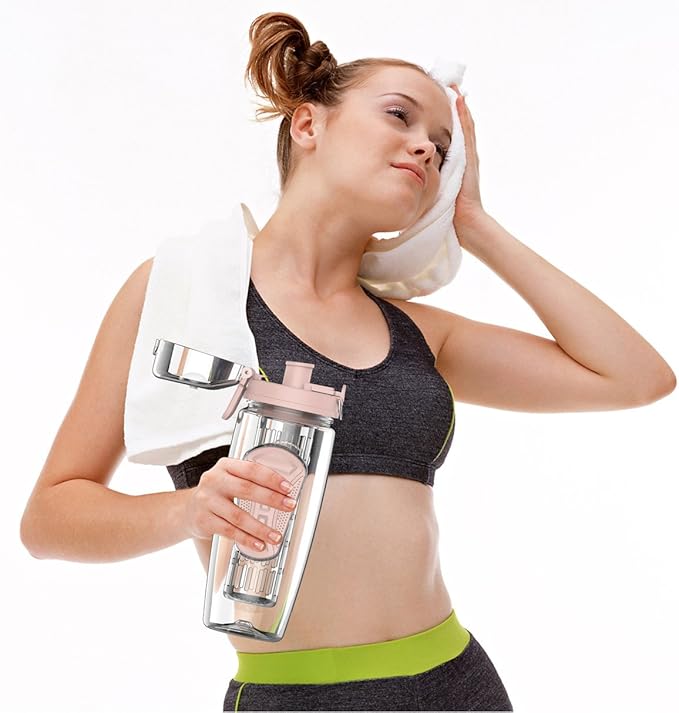 Fruit Infuser Water Bottle 32oz- Durable, Large - BPA Free Tritan, Flip Lid, Leak Proof Design - Sports, Camping