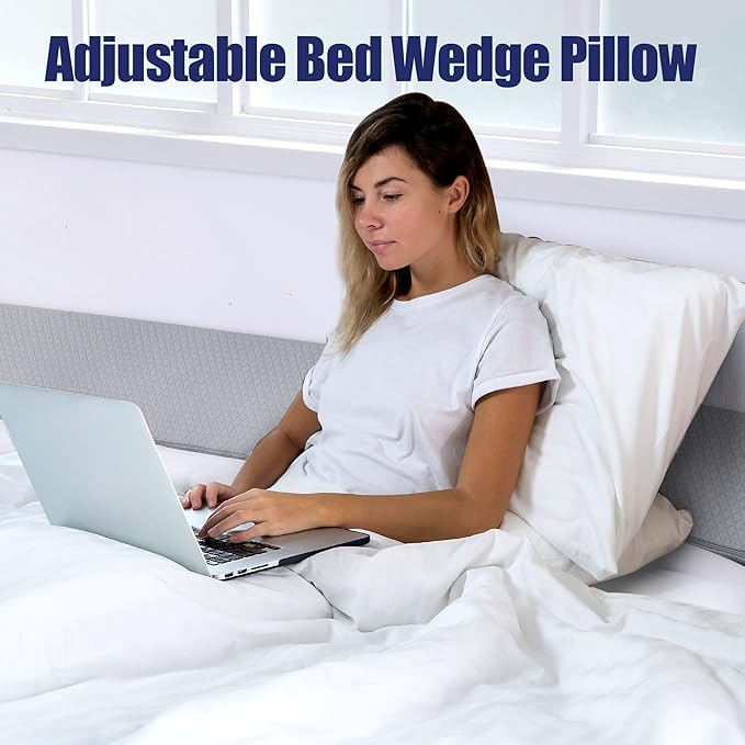 HOMBYS Wedge Pillow Headboard for Bed Gap,Foldable Bed Wedge Gap Filler Queen Size,Matterss Gap Filler,Multi Functional Bed Crack Pillow, Fill The Gap (0-7") Between Your Headboard and Mattress