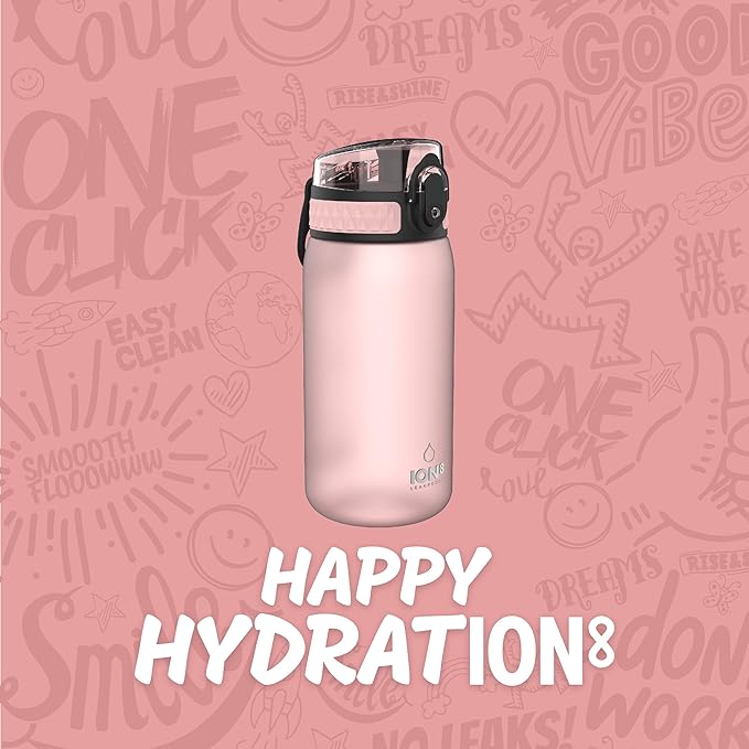 Ion8 Pod Leak Proof BPA Free Handbag Water Bottle, 350ml (12 oz), Frosted Rose Quartz (B074WF2S14)