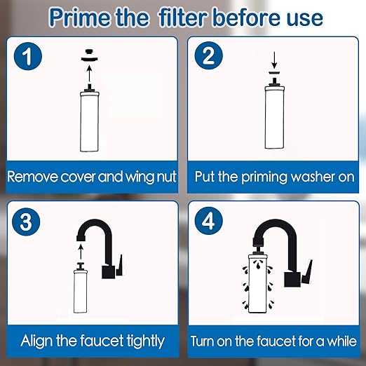 Water Filter Compatible with Berkey® Countertop Gravity Filter System Replacement for Berkey® Purification Elements Reduce Chlorine Black (Pack of 2)