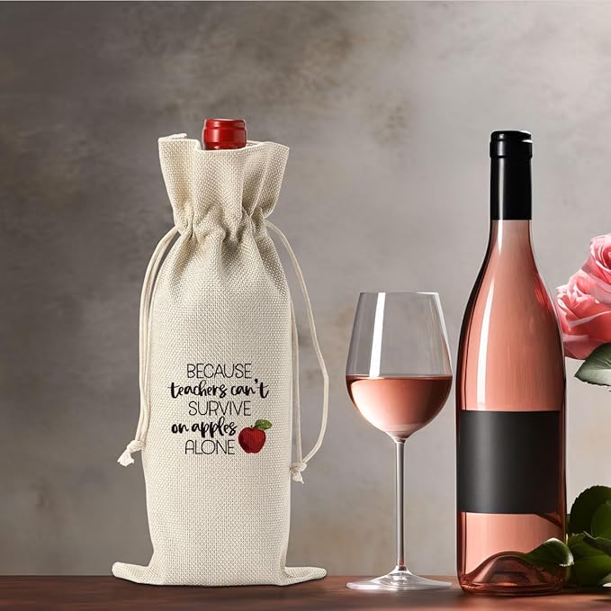 XFW Teacher Gifts Wine Bag Teacher Appreciation Gifts for Women Men Teacher Thank You Gifts from Student Teacher Retirement Gifts End of the Year Teacher Gifts