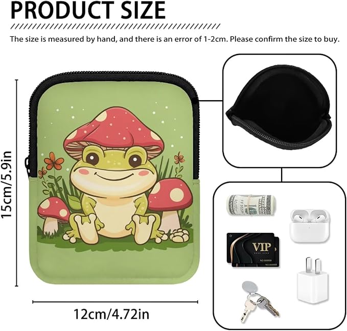 Frog Mushroom Stanley Cup Pouch with Adjustable Strap Water Bottle Storage Bag 20oz-40oz IceFlow Tumbler Pouch for Stanley Accessories