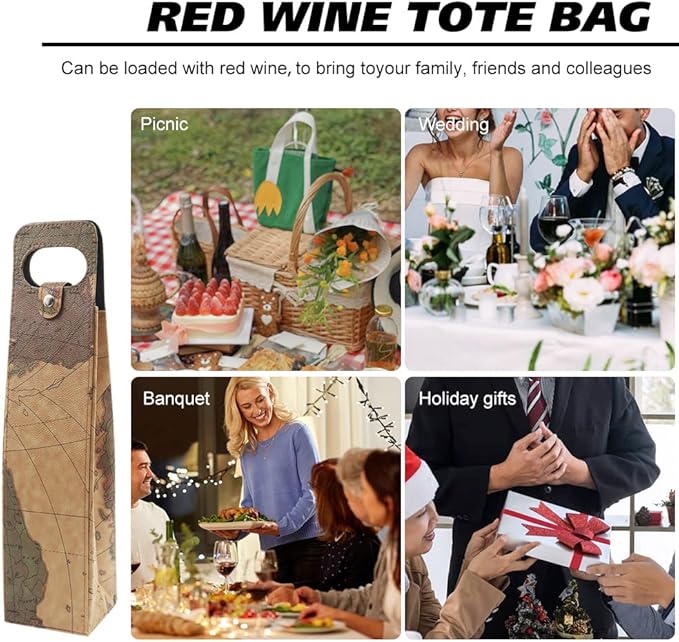 Single Bottle Wine Tote, Reusable Leather Wine Bag Tote, Single Bottle Wine Tote Bag, Crocodile Grain Wine Gift Bag for Picnic, Travel, Party, Birthday, Wedding, Restaurant (Yellow)