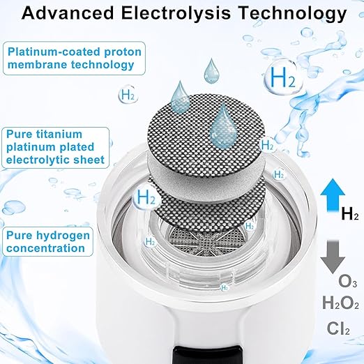 Hydrogen Water Bottle, Portable Hydrogen Water Bottle Generator with SPE PEM Technology Water Ionizer, 420ml Hydrogen Water Machine Improve Water Quality in 3 Minutes for Fathers Day Gift