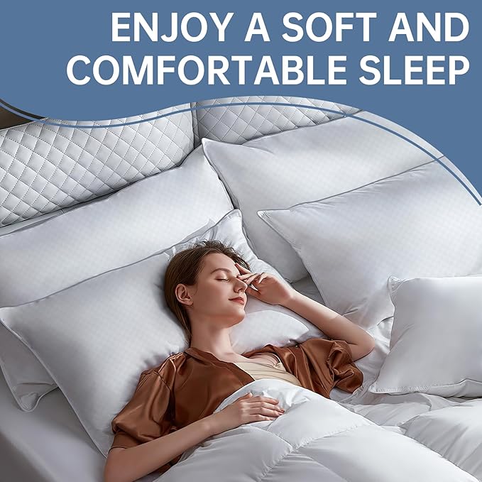 Bed Pillows for Sleeping Queen Size Set of 4,Down Alternative Filling,Pillows for Back,Stomach or Side Sleepers