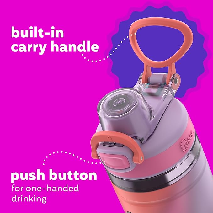 Bubba Kids Flo Silicone Sleeve and Wide Mouth, 16oz, 2-Pack Water Bottle, Medium, Lavender Frost; Lavender Frost Tie Dye