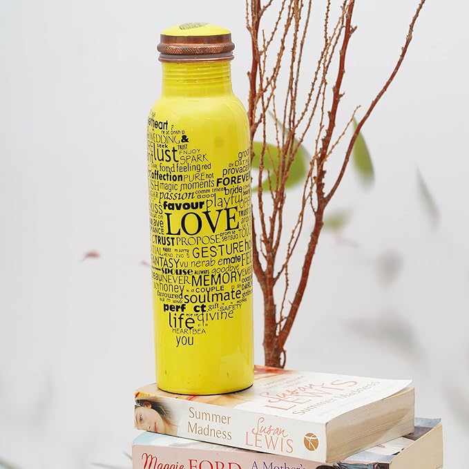 Craft Trade Copper Ayurveda Copper Water Bottle for Drinking – 32oz Antique Multicolor Pure Copper Water Bottle – Travel Water Bottle for Gym, Office, Hiking, Outdoor – Ayurvedic Water Bottle