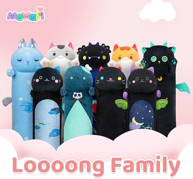 Long Whale Shark Plush Kawaii Kids Plush Toy Pillows, Cute Whale Shark Stuffed Animals Soft Plushies, Kitten Big Plush Throw Body Pillow Doll Gift for Girls Boys (Starry Whale Shark 20 Inch)