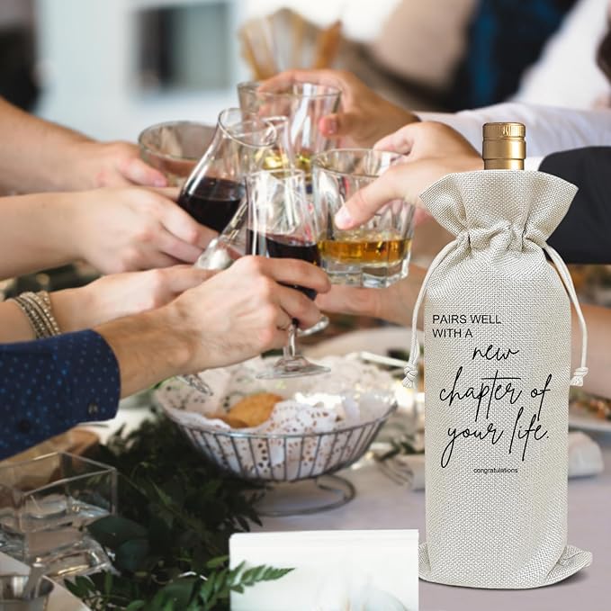 New Beginnings Gifts for Women, Retirement Gifts New Business Owner Gifts Going Away Gift for Coworker Colleague New Job Gifts Wedding Gifts Retirement Wine Bag Party Favor Decoration Supplies /22