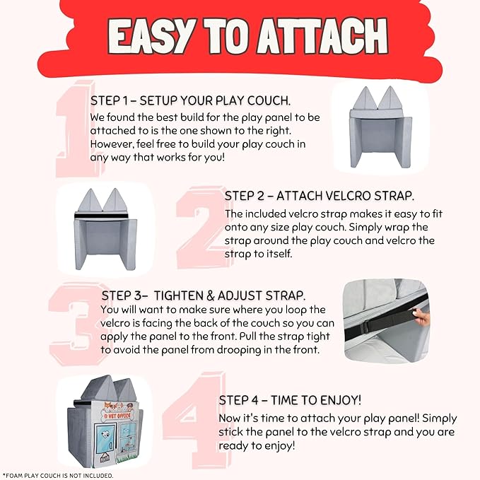 Play Panel for Childrens Foam Sofa Kids Couch (Vet Office)