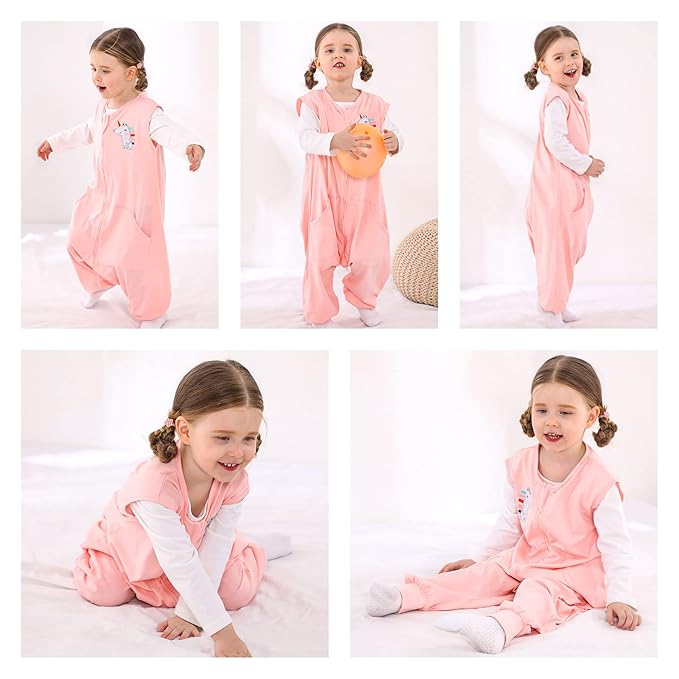 WONDAY Baby Sleep Sack, Sleep Sack 12-18 Months, Light Sleep Sack Baby Wearable Blanket, Toddler Baby Sleep Sack with Feet, Sleeveless Breathable Sleep Sacks for Baby Boys or Girls