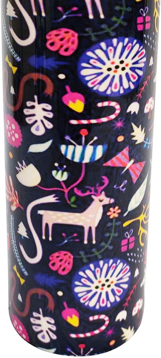 Pure Printed Copper Water Bottle - Leak Proof Ayurvedic Drinkware Copper Vessel for Sports, Gym, Outdoors, Yoga, Health Benefits (30 oz)