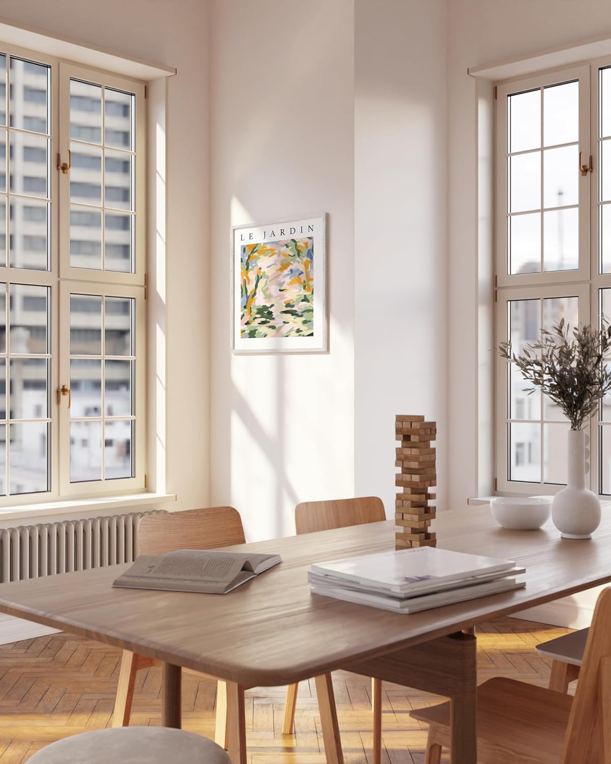 HAUS AND HUES White 18 x 24 Poster Frame - Oak White 18 x 24 Picture Frame, Wall 18x24 Frame, 18x24 Wood Frame, 24x18 Poster Frame, Wooden Picture Frame 18 x 24, Art 18 x 24 Frame