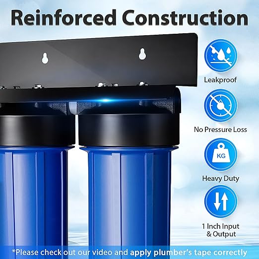iSpring WGB22B-PB 2-Stage Whole House Water Filter System with 20" x 4.5" Sediment, Carbon, and Lead Reducing Water Filters, Model: WGB22B-PB