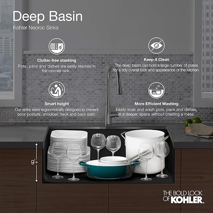 KOHLER K-8204-CM3 Cairn Sink, 33 in, Matte Taupe