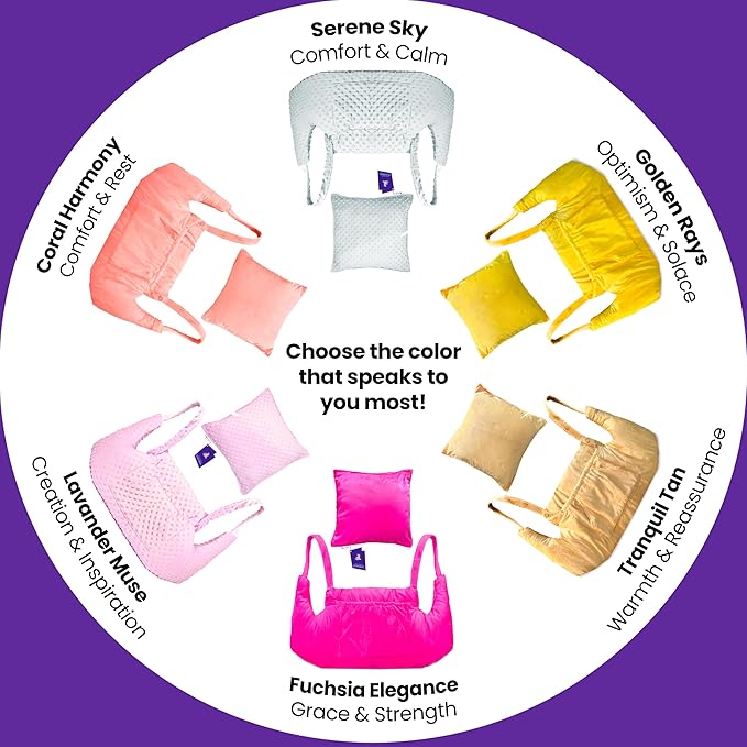 Mastectomy Pillow Post Op Pillow for Breast Surgery Recovery | Choose The Color for You | Hand Ice-Pack Pockets | Converts to Cloud Soft Cushion (Golden Rays)