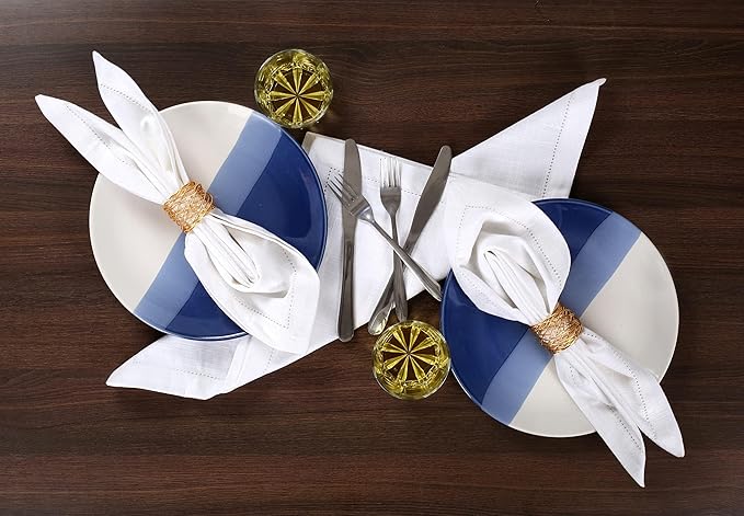 White Napkins Cloth,White Hemstitched Napkins,Cloth Napkins, Cotton Napkins,Dinner Napkins Cloth,Dinner Napkins,Napkin Cloth Washable,Cloth Napkins Set of 6,Hemstitched Napkins 18x18 White