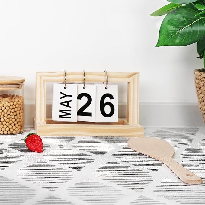 Shelf and Drawer Liner for Kitchen Cabinet-24 in x 10 FT Non-Adhesive Cabinet Liners for Shelves Non-Slip Waterproof Kitchen Drawer Liners Contact Paper Shelf Paper with Knife and Tape Measure