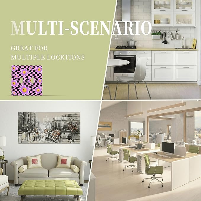 Flowers with Checkered Double Toggle Light Switch Covers 2 Gang Wall Plate Dual Decorative Switchplate Electrical Faceplate for Bathroom Country Kitchen Bedroom Decor, 4.9" x 5"