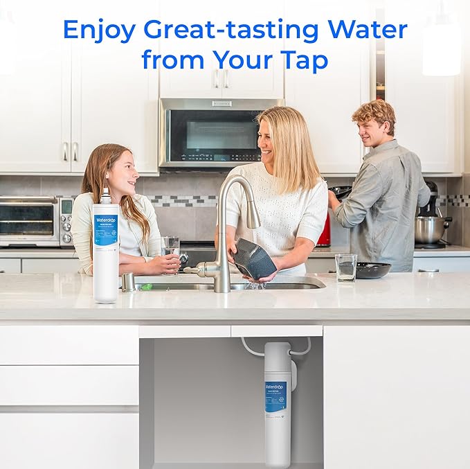 Waterdrop GXULQR, FQK1R Under Sink Replacement Filter, Replacement for Hexagonal Head GE SmartWater GXULQR, GXULQK and GXK140TNN, 2K Gallons (Pack of 2)