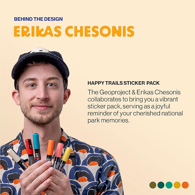 National Parks Plastic Water Bottle with Stickers Kit, Light Weight Adventure Bottle, Waterproof Stickers for Water Bottle, Wide Mouth Lid Bottle 32oz